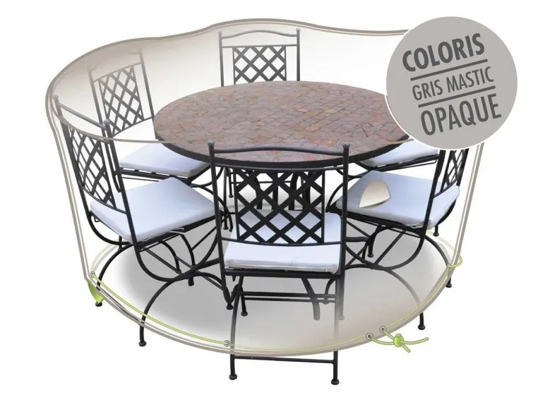 Housse de protection Cover Line pour table ronde + 6 chaises - Ø 160 x 70 cm - Jardiline