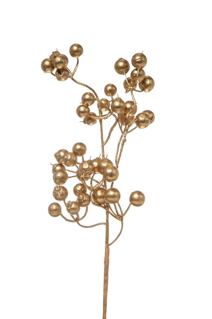 ARPIMEX Bag Christmas 12 Decorative Branches with Berries Gold 35 Cm