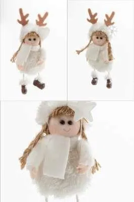 ARPIMEX 14cm White Fabric Christmas Doll