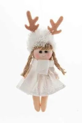 ARPIMEX 15cm White Fabric Christmas Doll