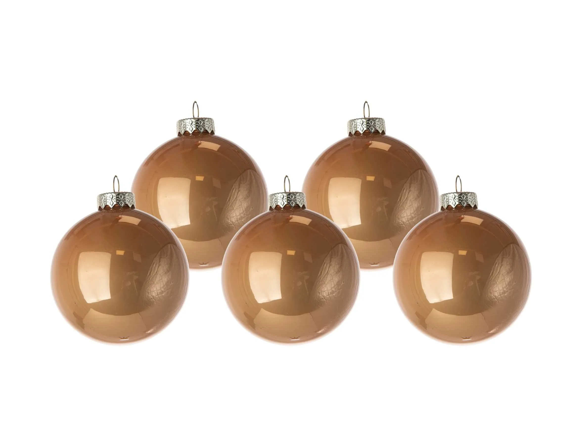 ARPIMEX Box 16 Glass Christmas Balls D 80 Mm Beige
