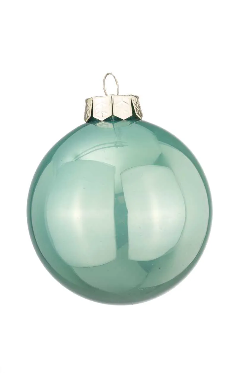 ARPIMEX Box 16 Glass Christmas Balls D 80 Mm Jade