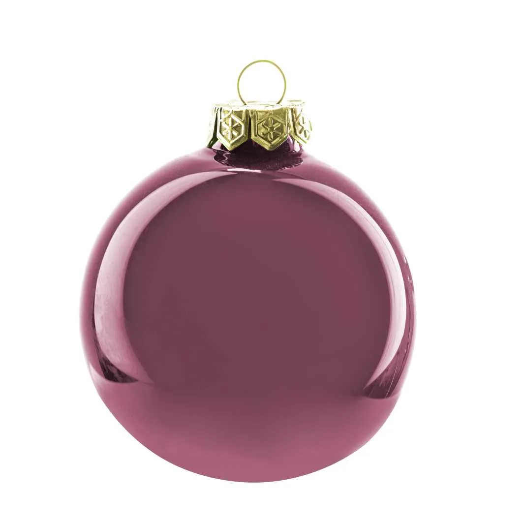 ARPIMEX Box 16 Glass Christmas Balls D 80 Mm Mauve