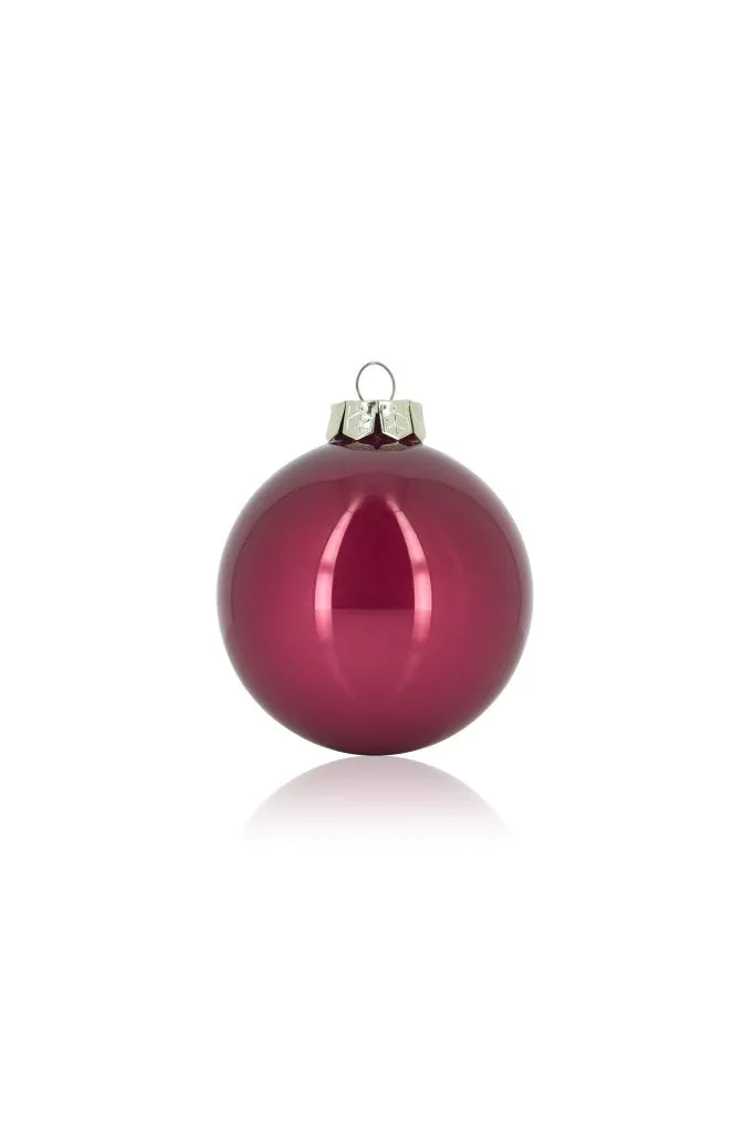 ARPIMEX Box 16 Glass Christmas Balls D 80 Mm Purple