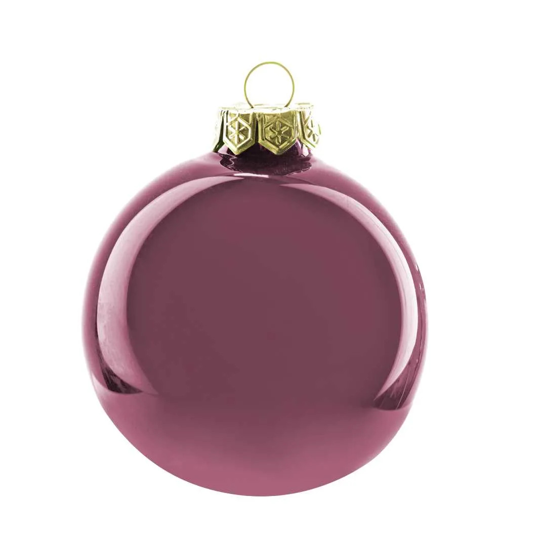 ARPIMEX Box 36 Glass Christmas Balls D 40 Mm Mauve