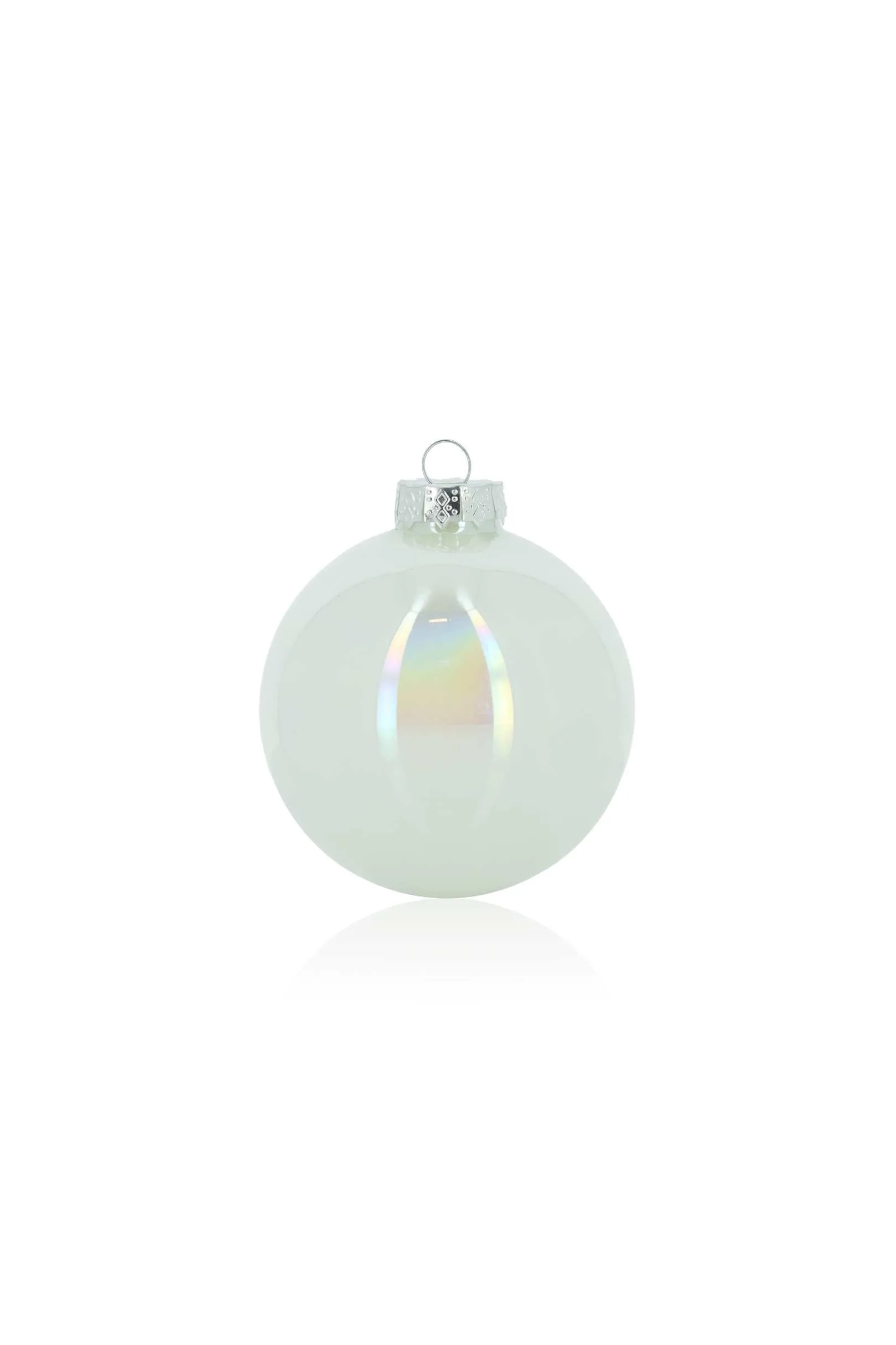ARPIMEX Box 36 Glass Christmas Balls D 60 Mm Pearl White