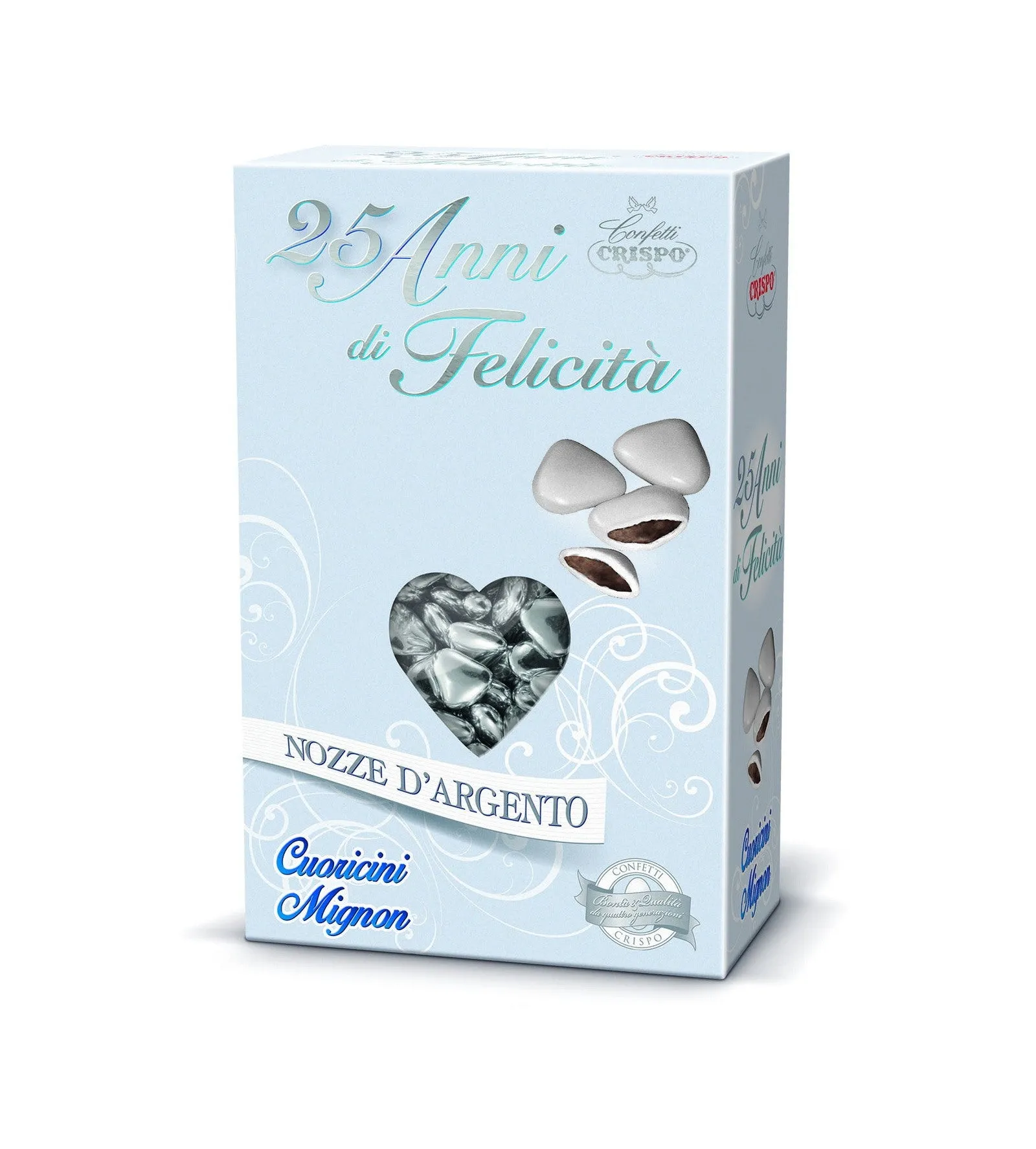 Crispo Confetti 500 gr Silver Hearts Mignon
