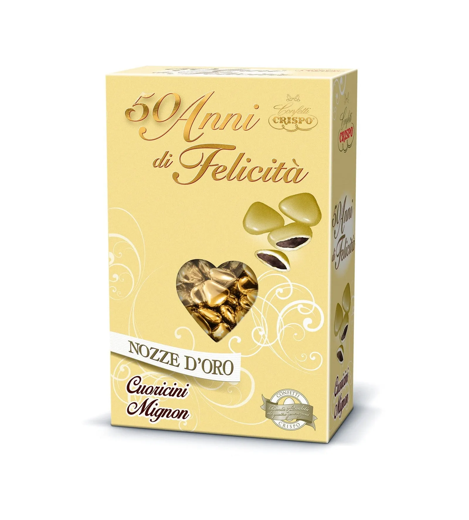 Crispo Confetti 500 gr Gold Hearts Mignon