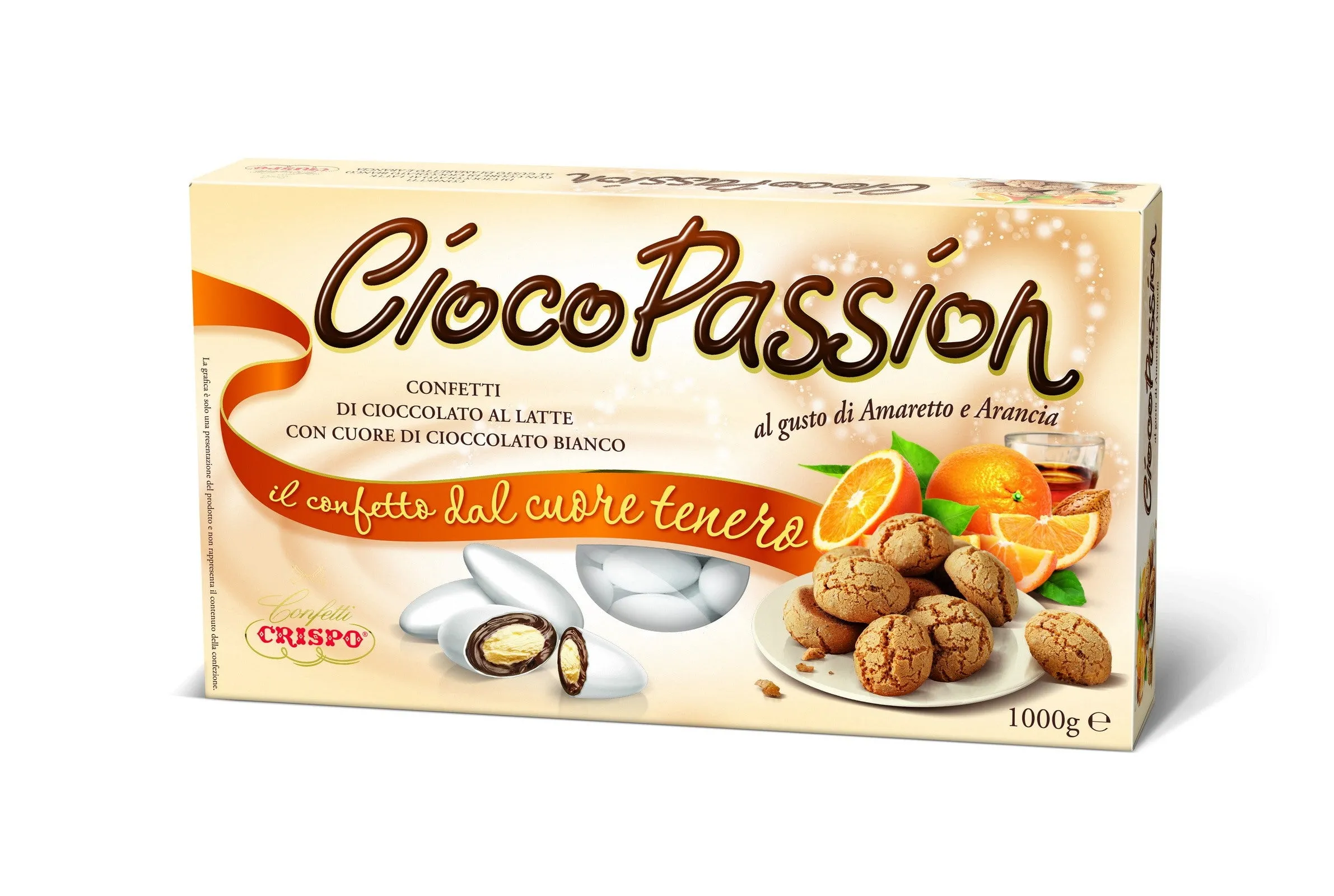 Crispo Confetti Bianco 1 kg Amaretto and Orange Ciocop.