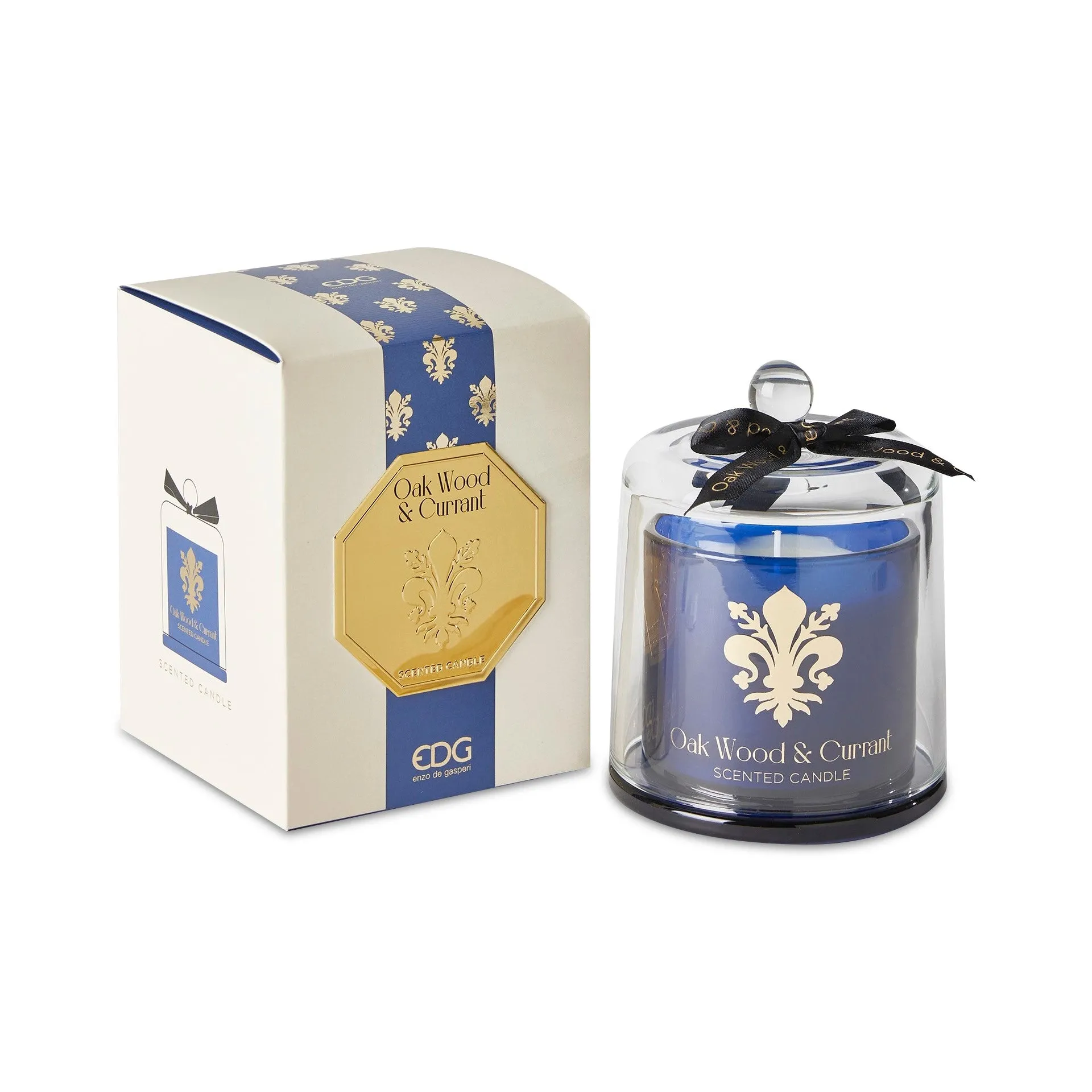 Bougie EDG Enzo De Gasperi Goldlily avec dôme en chêne noirci H15