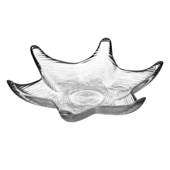 Assiette étoile en verre ALE Import H 45 mm P 250 mm Transparent