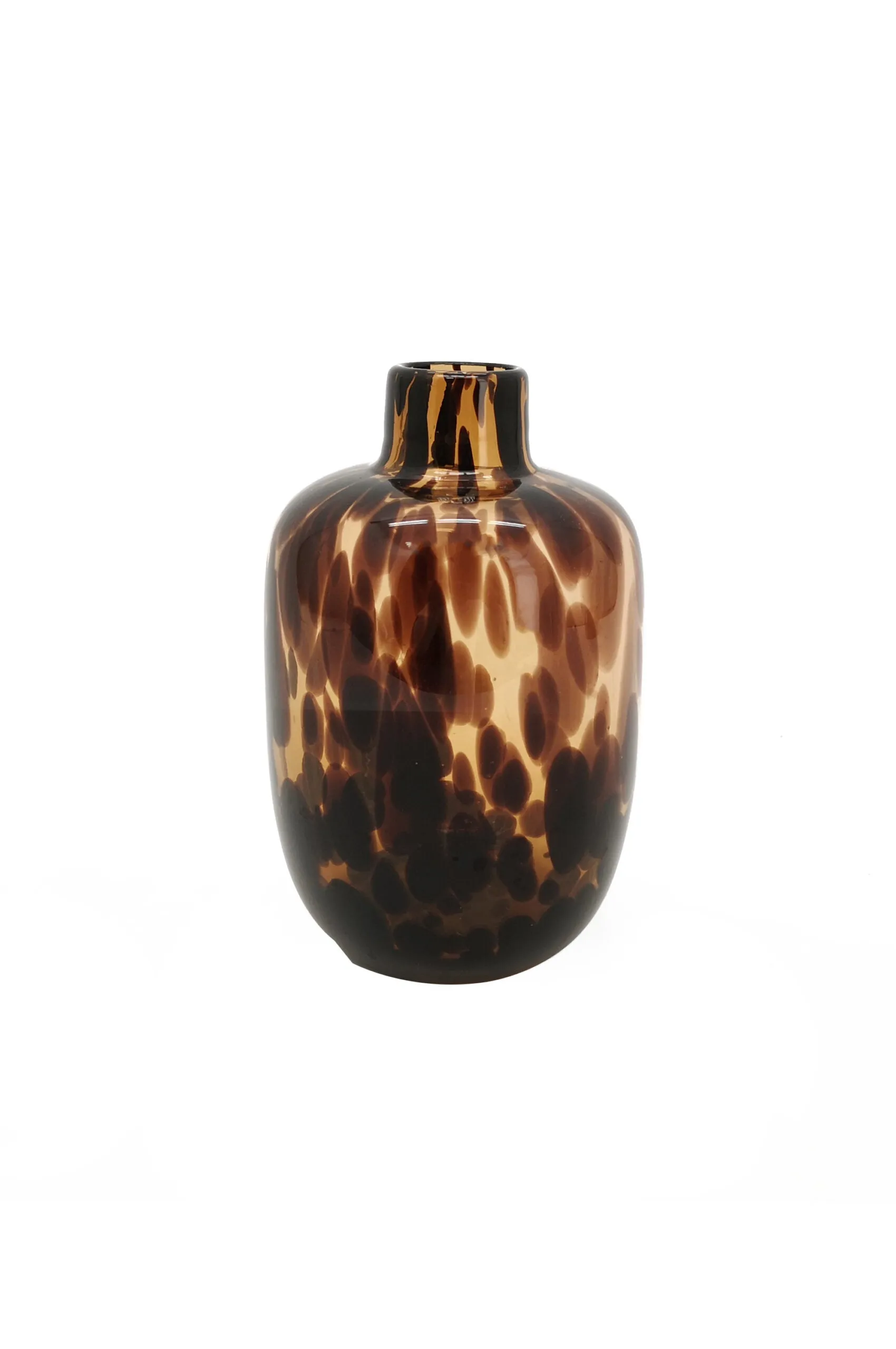Vimin Box Vase Bottle Spotted Glass D 4 - 12 Cm H 18.5 Cm Brown