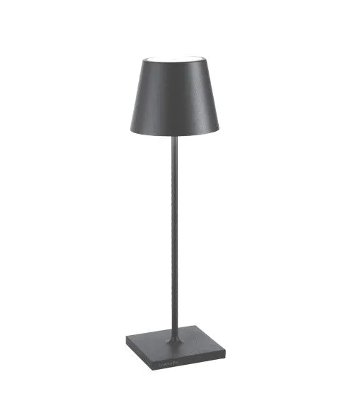 Lampe de table en aluminium Saffron Poldina Pro gris foncé H38