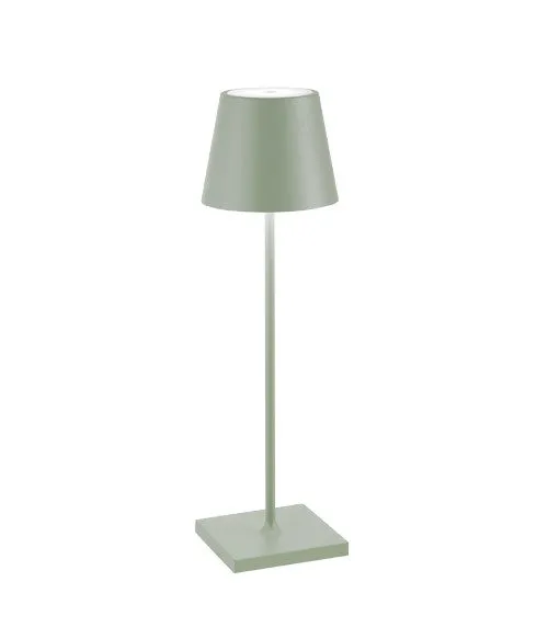 Lampe de table en aluminium Saffron Poldina Pro Vert sauge H38