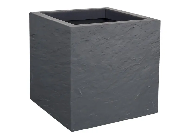 Jardinière carrée Volcania Up effet pierre - Eda