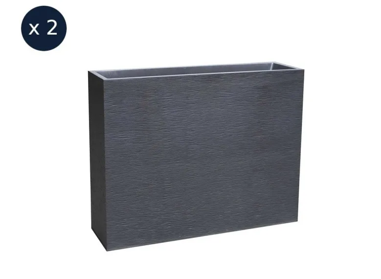 Lot de 2 Jardinières rectangulaire Graphit - 99,5 x 29,5 x 78,5 cm - 63 L