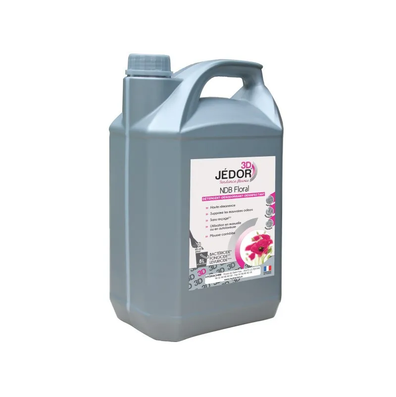 JEDOR 3D Floral. Détergent sols et surfaces désinfectant surodorant en 5L.