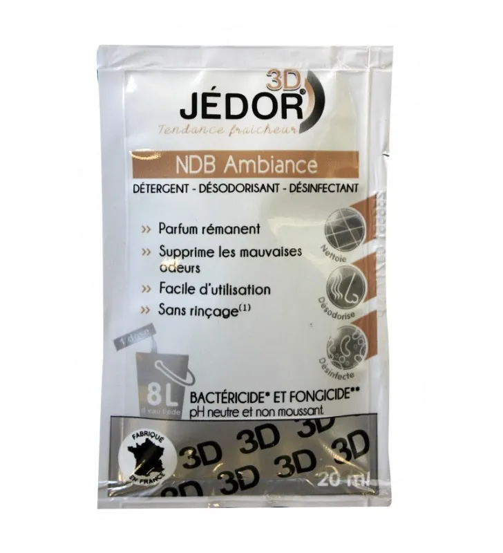 JEDOR 3D - Détergent odorant Désinfectant Dosettes 20 ml - Parfum au choix