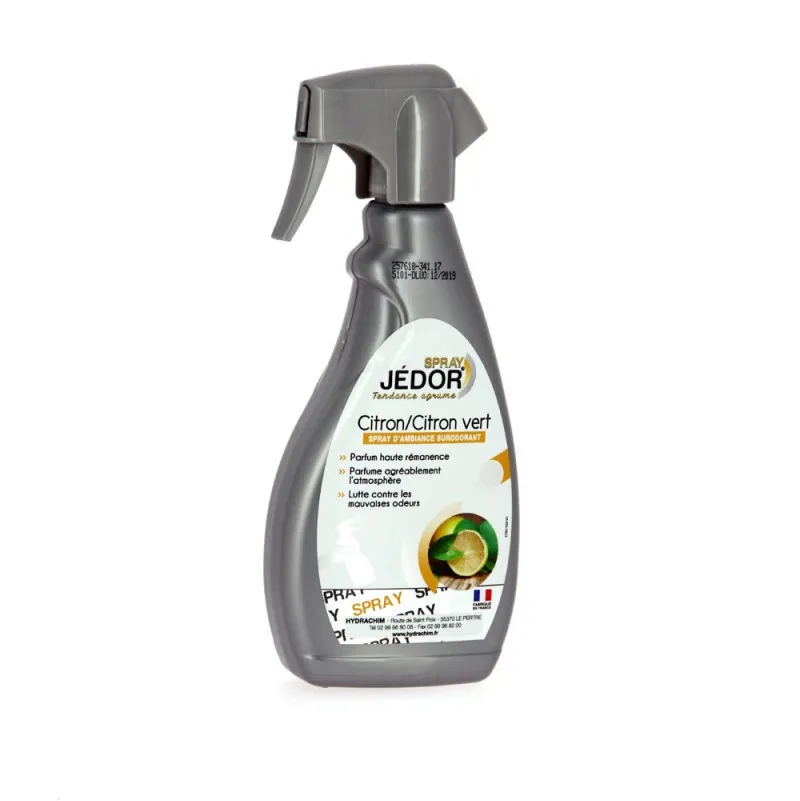 Jedor spray surodorant 500ml parfum hautement rémanent citron vert.