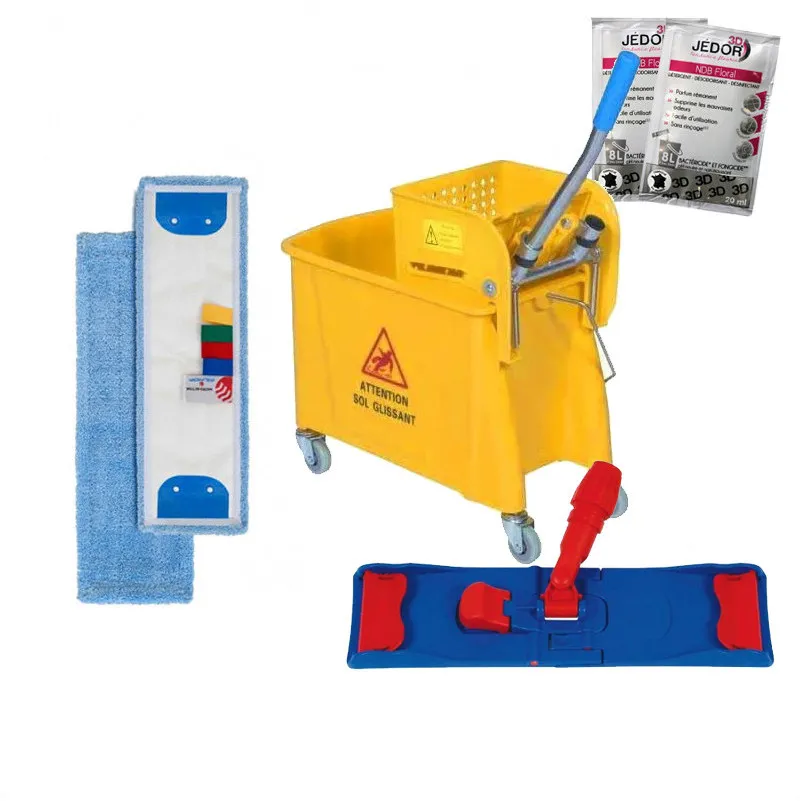 KIT SOLS (seau bi bac avec presse + Support speedy + 1 frange + 1 dosette Détergent 3D)