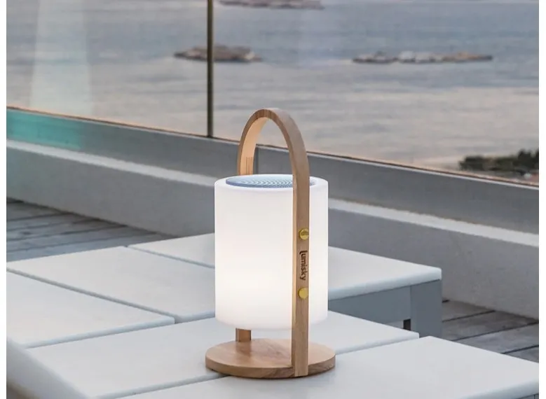 Lampe musicale sans fil WOODY PLAY - 70 lumens - Ø 19 x H 37 cm - LUMISKY