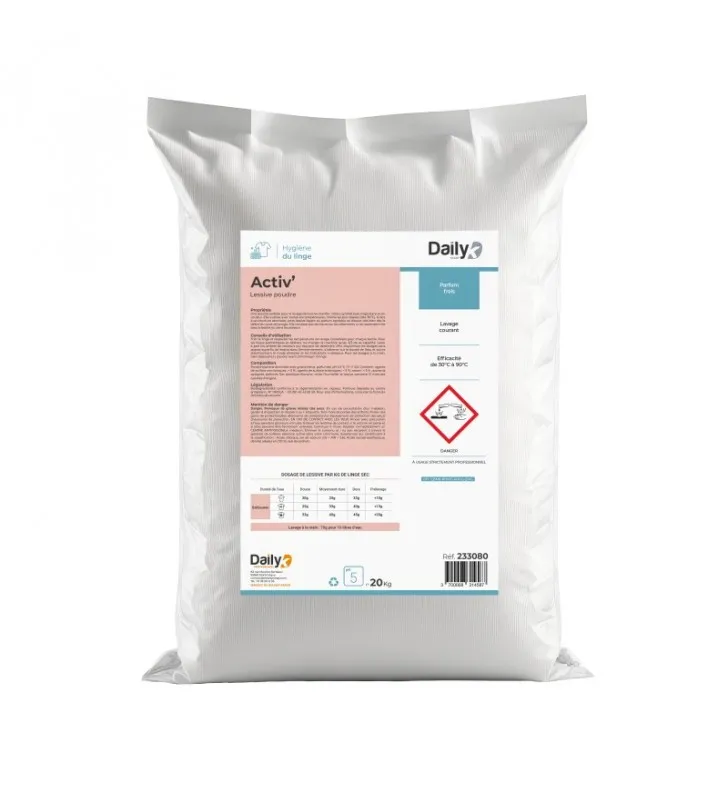 Lessive poudre tous textiles ACTIV' - Sac de 20 kg