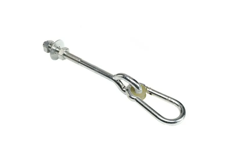 Crochet mousqueton type O en acier pour portique - Jardideco