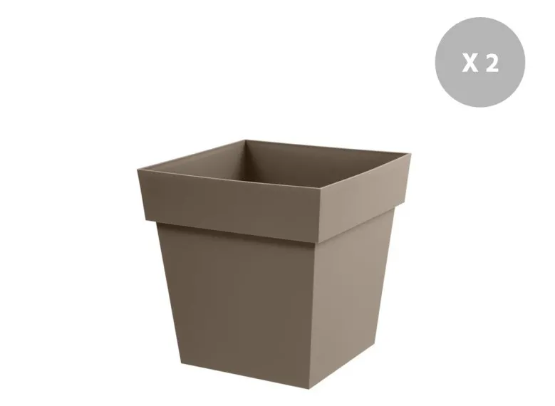 Lot de 2 Pots de fleur carrés Toscane - Eda