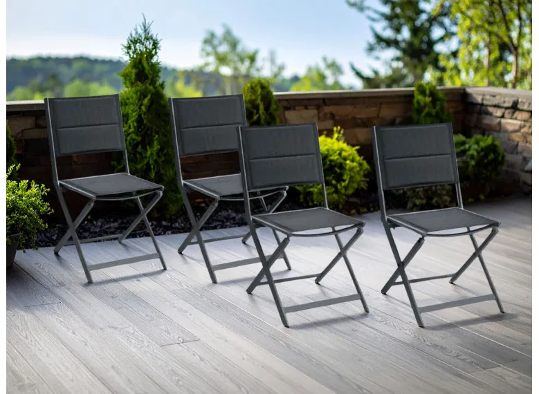 Lot de 4 chaises de jardin pliables Allure - Hespéride