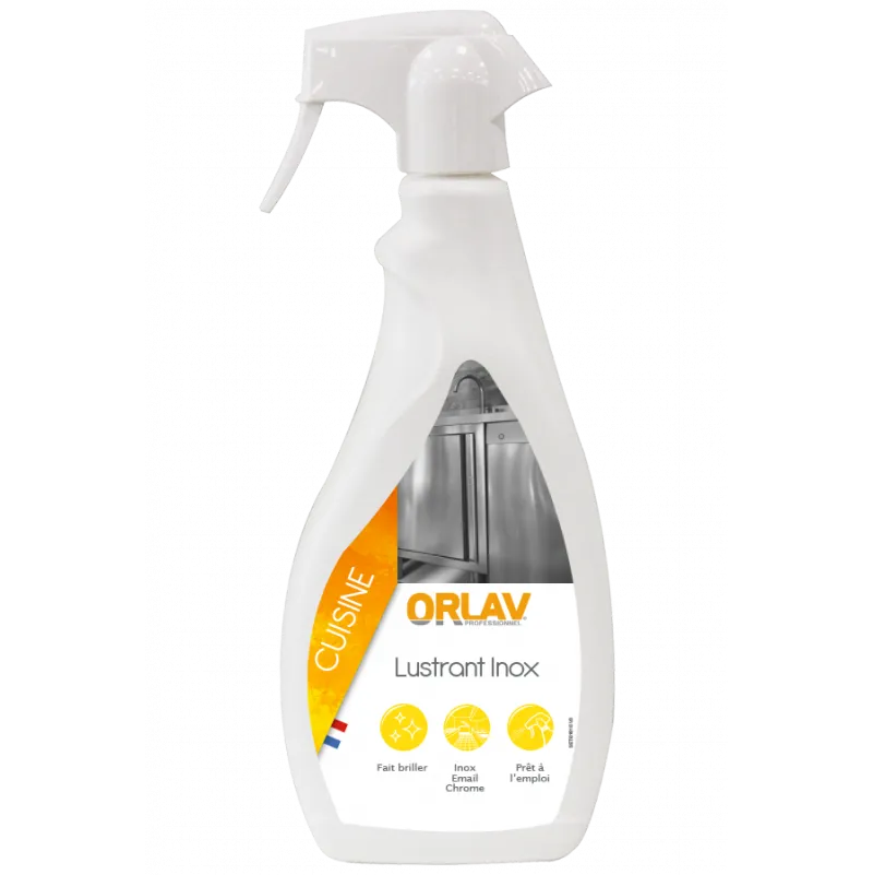 Lustrant inox ORLAV liquide est un agent de brillantage pour toutes les surf.