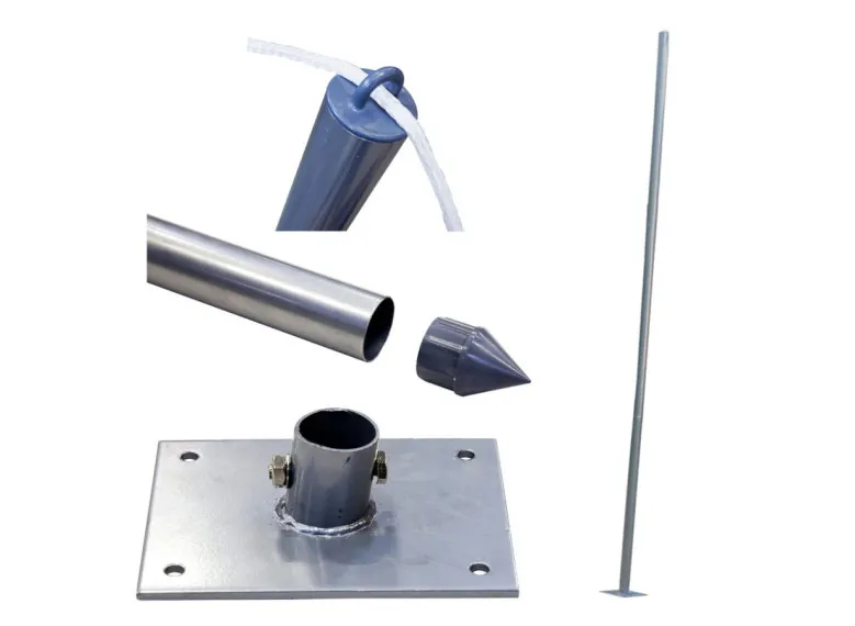 Mât acier pour voile d'ombrage Ø 50 mm - 2,40 m - Jardiline