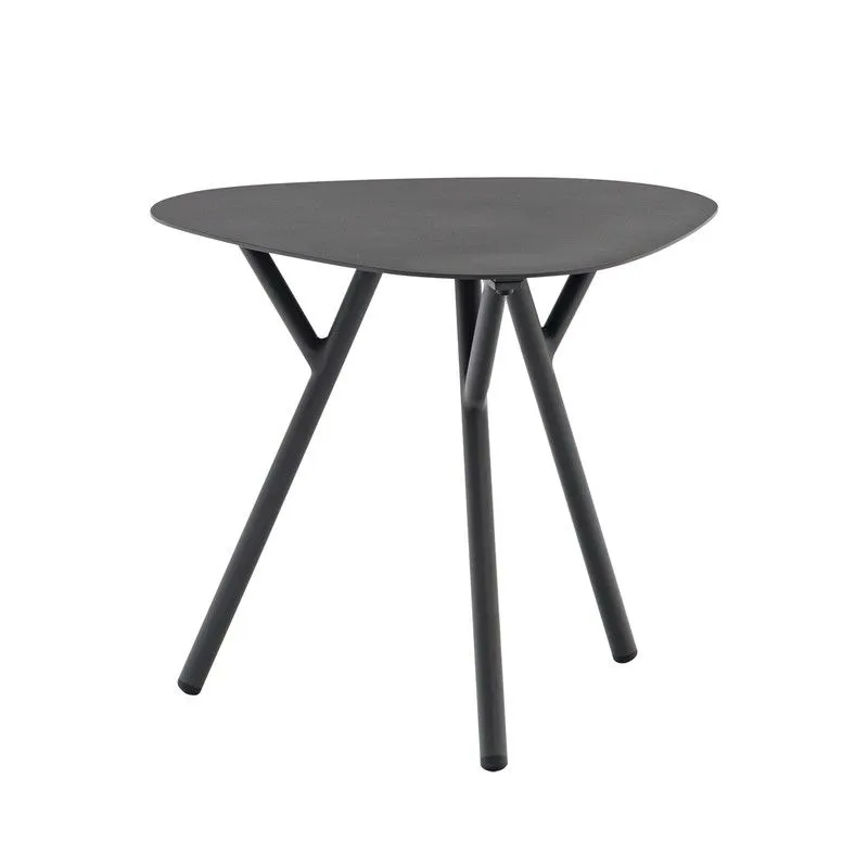 Table d'appoint de jardin en aluminium anthracite, 50 x 50 x 50 cm | Galt