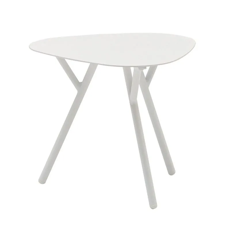 Table d'appoint de jardin en aluminium blanc, 50 x 50 x 50 cm | Galt