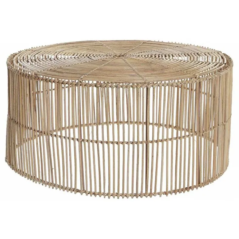 Table d'appoint de jardin ronde en rotin, Ø56x26 cm
