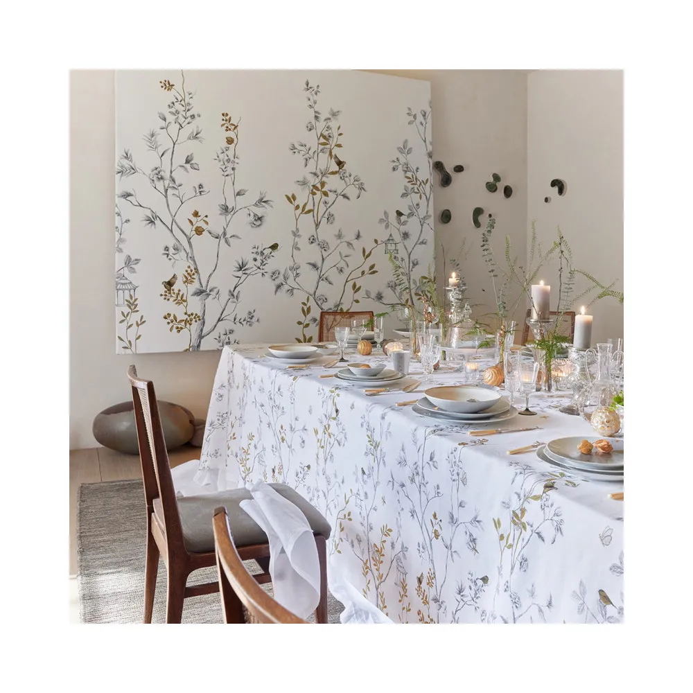 Nappe MESANGES Turpault 100% lin - 3 dimensions