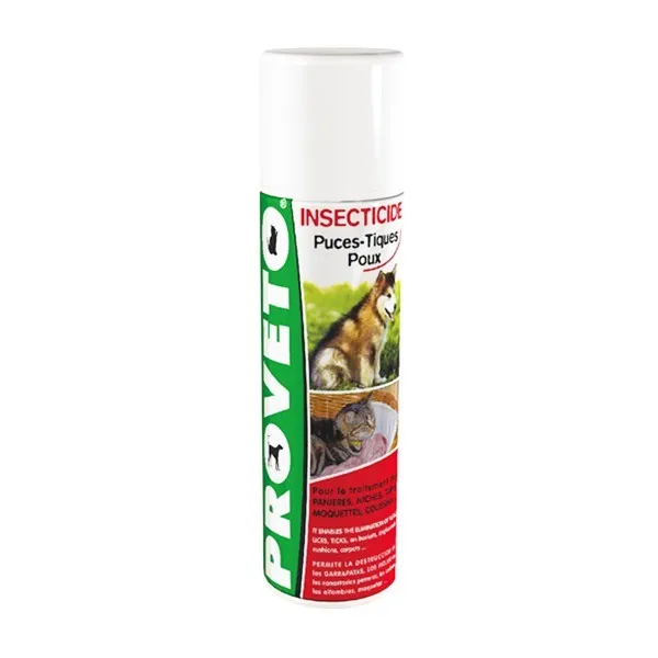 P00234 - Insecticide puces tiques poux Chien/Chat250ml PROVETO