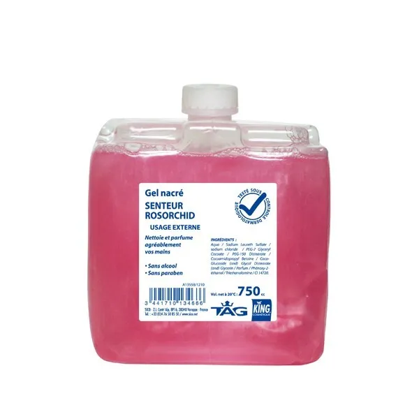 P00289 - Recharge nettoyant mains Gel nacré Roshorchid 750cc KING