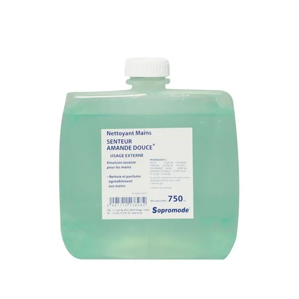 P00458 - * Recharge Gel nettoyant mains Amande 750cc SOPROMODE