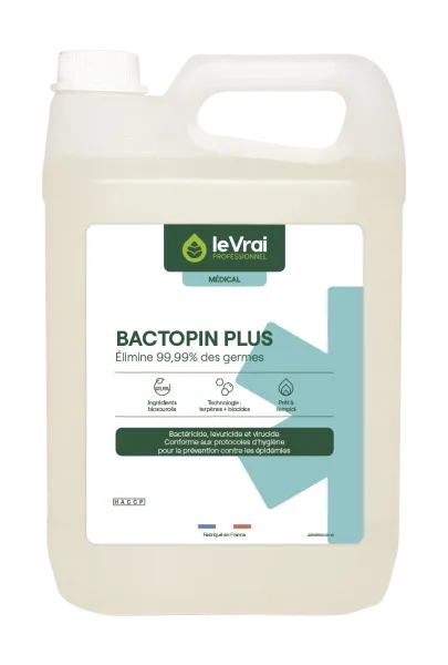 Le vrai professionnel bactopin plus prêt à l’emploi pour les milieux médicalisés 5 litres
