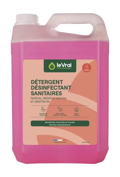 Detergent Desinfectant Sanitaire 5 En 1 - Le Vrai - 5 Litres