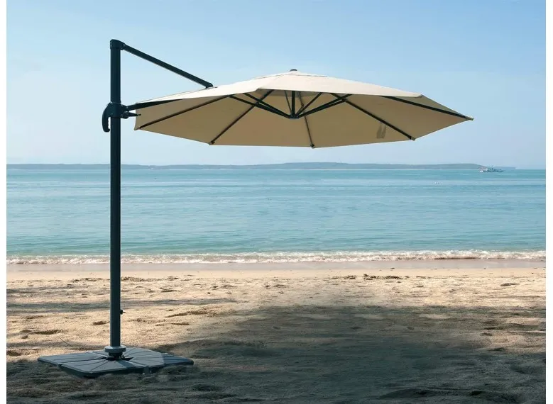 Parasol rond en aluminium avec pied en croix - Tobago - Jardiline