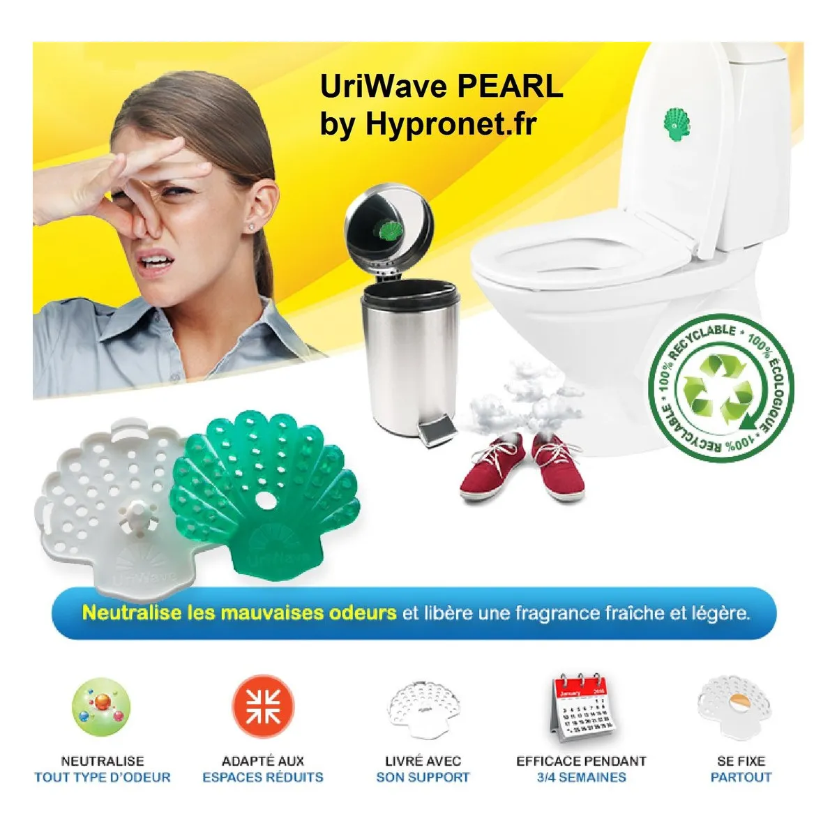 Pearl UriWave désodorisant efficace 3 à 4 semaines