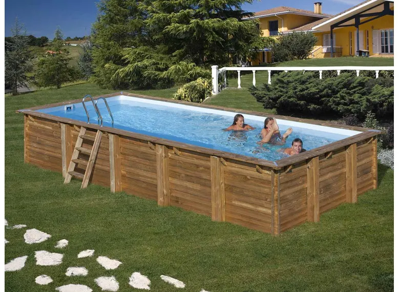 Piscine bois Braga 8,15 x 4,20 x 1,46 m - Gré
