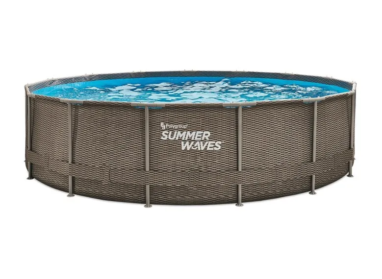 Piscine tubulaire ronde Active Frame Pool effet Rotin 4,57 x 1,06 m - Summer Waves