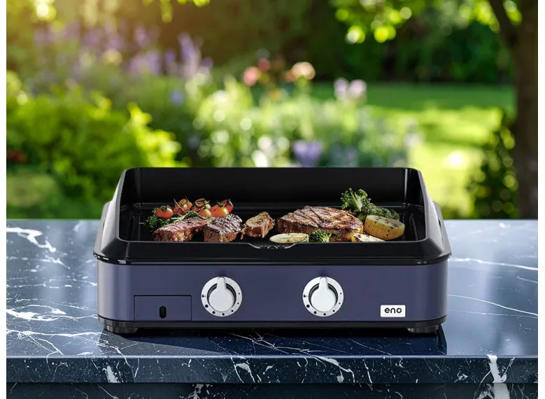 Plancha à gaz 2 brûleurs ENOSIGN 65 Bleu navy - ENO