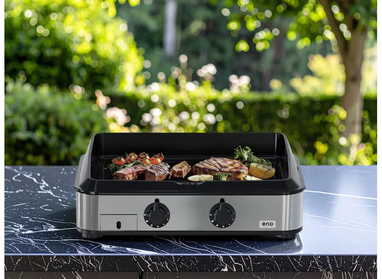 Plancha à gaz 2 brûleurs ENOSIGN 65 Inox - ENO