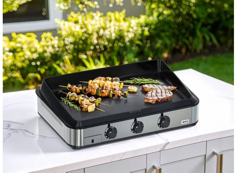 Plancha à gaz 3 brûleurs ENOSIGN 80 Inox - ENO