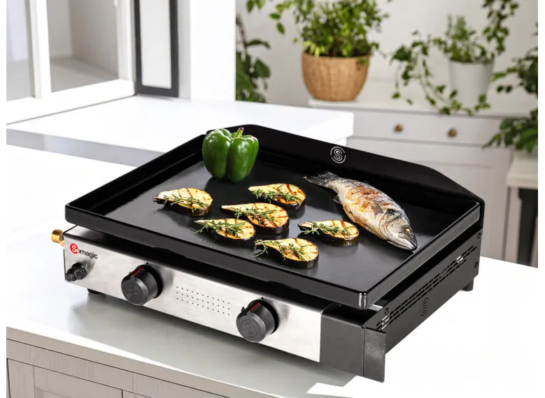 Plancha gaz à poser 2 brûleurs Solia 200 - Somagic