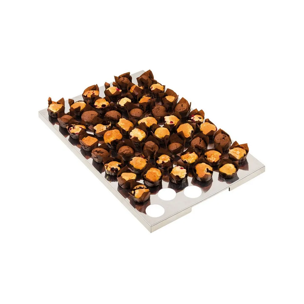 Plaque de calage à tulicups MATFER alvéoles de 4.5cm en inox 56x36cm