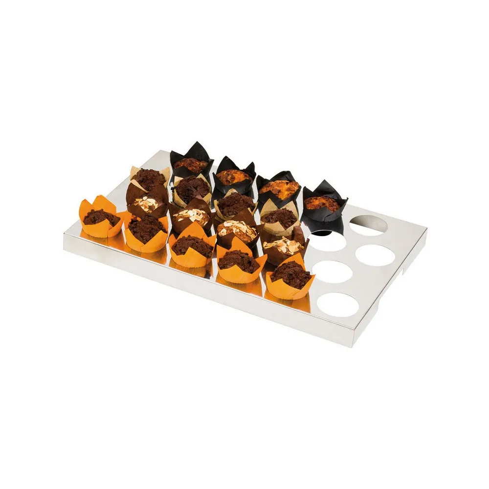 Plaque de calage à tulicups MATFER alvéoles de 7cm en inox 56x36cm